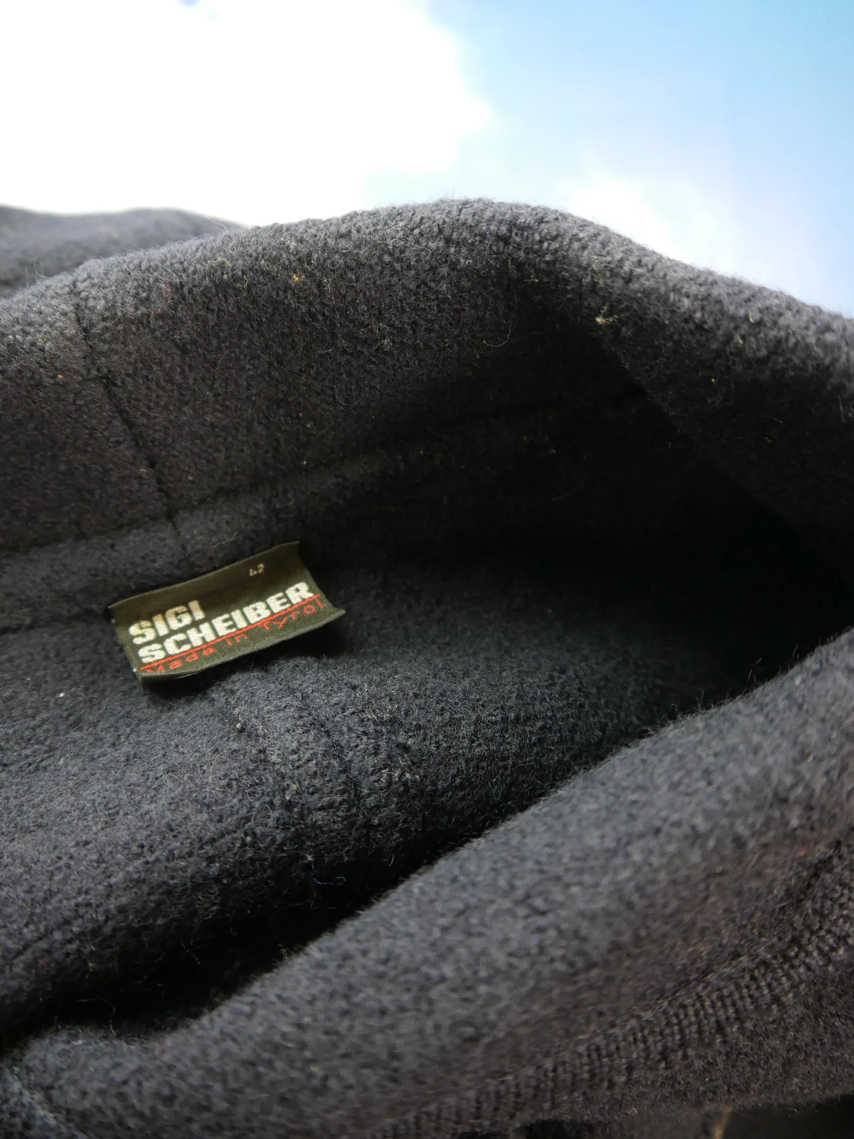 Sigi Scheiber Tyrol blau kurzer Janker mit Zopfmuster Trachtenjacke Jacke Gr.42